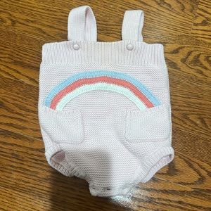 Pink knit rainbow sleeveless onsie 0-3 months